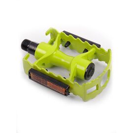 Педали велосипедные Vinca Sport, Al, платформа 95*65мм, ось  9/16", lime, индивидуальная упаковка, VP 04A lime, изображение  - НаВелосипеде.рф