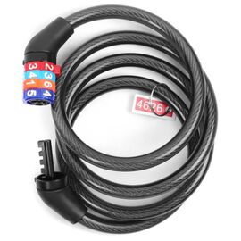 Велозамок Vinca Sport кодовый, 8*1000мм, черный тросик,VS 8303 black polybag, изображение  - НаВелосипеде.рф