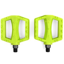 Педали велосипедные Vinca Sport, пластиковые детские, 84x78мм, ось 1/2", лайм, индивидуальная упаковка, VP 620 1/2" lime, изображение  - НаВелосипеде.рф