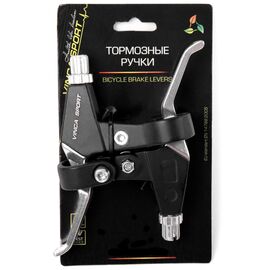 Тормозные ручки детские Vinca Sport, пара, 2 пальца, алюминий, черные, VB 02 black, изображение  - НаВелосипеде.рф