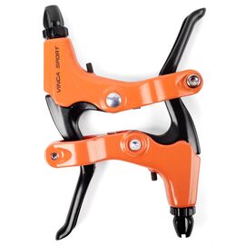 Тормозные ручки Vinca Sport (пара),  алюминий, оранжевые, черные рычаги, VB 51 orange, изображение  - НаВелосипеде.рф