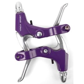Тормозные ручки Vinca Sport (пара), алюминий, фиолетовые, белые рычаги, VB 51 violet, изображение  - НаВелосипеде.рф