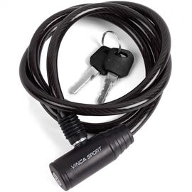 Велозамок Vinca Sport 8*1200мм, чёрный тросик, полиэтилен, инд. уп. VS 102.102 black polybag, изображение  - НаВелосипеде.рф
