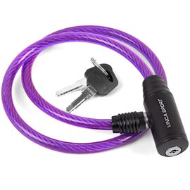 Велозамок Vinca Sport 8*650мм, фиолетовый тросик. полиэт.уп. инд.уп. VS 101.101 violet polybag, изображение  - НаВелосипеде.рф