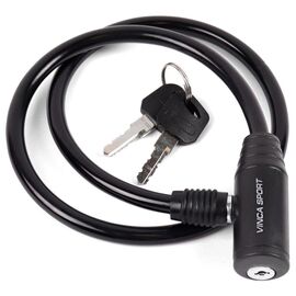 Велозамок Vinca Sport 8*650мм, чёрный тросик, полиэтилен, инд.уп. VS 101.101 black polybag, изображение  - НаВелосипеде.рф