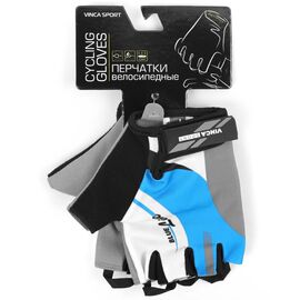 Перчатки велосипедные Vinca Sport, голубые, VG 949 Blue line , Вариант УТ-00374129: Размер: L, изображение  - НаВелосипеде.рф