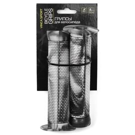 Грипсы велосипедные Vinca Sport, длина 145 мм, черно-белые , инд. упаковка, H-G 61 mix black, изображение  - НаВелосипеде.рф