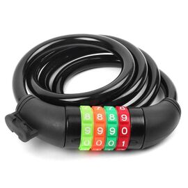 Замок велосипедный Vinca Sport, кодовый 10*1000мм, черный тросик, VS 101.427 black polybag, изображение  - НаВелосипеде.рф