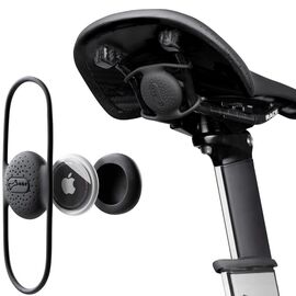 Держатель для смарт трекера BONE AirTag Bike Strap силиконовый, крепление под седло за релинги, черный, 07-230830, изображение  - НаВелосипеде.рф