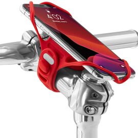 Держатель для смартфона BONE BIKE TIE PRO 4, силиконовый, на вынос, универсальный, красный, 07-200511, изображение  - НаВелосипеде.рф