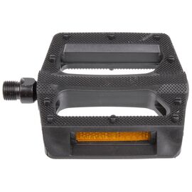 Педали пластиковые M-Wave BMX широкие шарикоподш. с отражателями, ось CrMo, 106x101х26мм, черные, Steady K6. 5-313180, изображение  - НаВелосипеде.рф