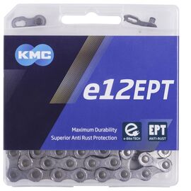 Цепь велосипедная KMC e12 EPT EcoProTeQ 11/128" 12ск. 130 звеньев, с замком, 5-306102, изображение  - НаВелосипеде.рф