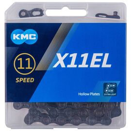 Цепь велосипедная KMC X11EL BlackTech 1/2"x11/128" 11ск. 118 звеньев, облегченная EL-extra light, с замком, 5-303533, изображение  - НаВелосипеде.рф
