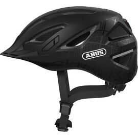 Велошлем ABUS URBAN-I 3.0 с LED фонариком, регулировка размера, черный/черный, 05-0040193, Вариант УТ-00374374: Размер: M (52-58 мм), изображение  - НаВелосипеде.рф