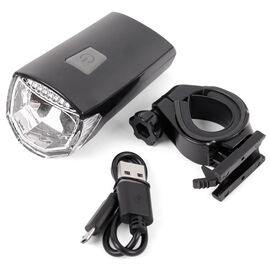Фонарь передний Vinca Sport с подзарядкой, USB кабель, индикатор заряда батареи VL 7017, изображение  - НаВелосипеде.рф
