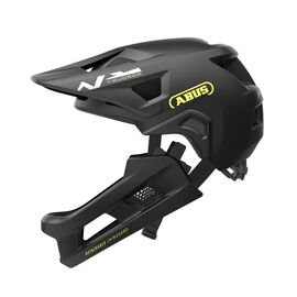 Велошлем ABUS YOUDROP MTB FF детский, съемная челюсть, 14 вент. отверский, микрорегулировка размера, 440гр, 05-0003423, Вариант УТ-00374617: Размер: S (48-55см) Цвет: черный, изображение  - НаВелосипеде.рф