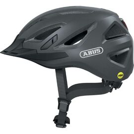 Велошлем ABUS URBAN-I 3.0 MIPS, с LED фонариком, регулировка размера, 17 отв, серый, 05-0089185, Вариант УТ-00374621: Размер: L (56-61см)  , изображение  - НаВелосипеде.рф