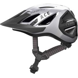 Велошлем ABUS Urban-I 3.0 ACE с LED фонариком, с регулировкой, 17 отв, сетка от насекомых, серебристый, 05-0097955, Вариант УТ-00374696: Размер: M (52-58см), изображение  - НаВелосипеде.рф