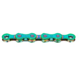 Цепь велосипедная KMC X12 Waxed 12 скоростей, 126L Aurora Green, BX12AG126W, изображение  - НаВелосипеде.рф