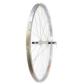 Колесо велосипедное TRIX, 26", заднее, алюминиевый, V-br, под трещотку, серебристый, YKL11-26-silver-4211, изображение  - НаВелосипеде.рф