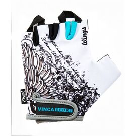 Велоперчатки подростковые Vinca sport, белые, VG 947 Wings, Вариант УТ-00021890: Размер: XS, изображение  - НаВелосипеде.рф
