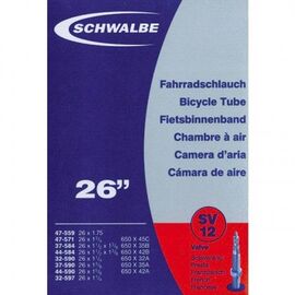 Велокамера Schwalbe SV12, 26"х1 1/4-1.75, 32/47-559/590, Presta 40mm, 10423343, изображение  - НаВелосипеде.рф