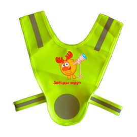 Жилет для детей "Смешарики" от 1 до 3 лет, гибкие резинки сбоку, зеленый, BS 21, изображение  - НаВелосипеде.рф