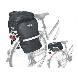 Велосумка на багажник KELLYS SUPREMO, трёхсекционная, объем 7+10л, молнии YKK, Rear Pannier Bag KLS, изображение  - НаВелосипеде.рф