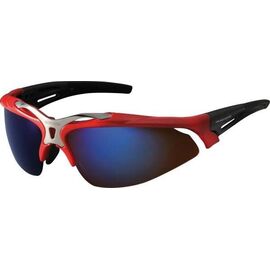 Очки велосипедные SHIMANO, красные, прозрачные линзы, дополнительные жёлтые линзы, ECES70RR, изображение  - НаВелосипеде.рф