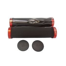 Грипсы велосипедные X-TAZ-Y RSK-09/2, Kraton, с заглушками, 135мм, чёрные с оранжевым, RSK-09/2 61665, изображение  - НаВелосипеде.рф