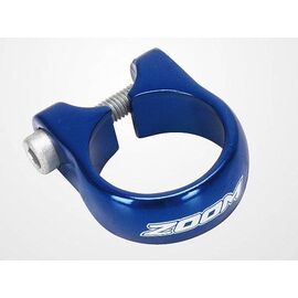 Зажим подседельный велосипедный ZOOM, 28,6мм, синий, AT-01  28,6 BLU, изображение  - НаВелосипеде.рф