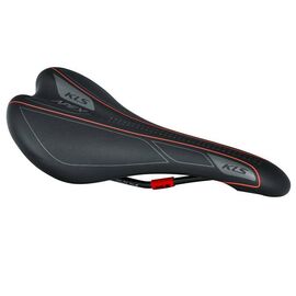 Велосипедное седло KELLYS KLS APEX 272x136мм, черное с красной полосой Saddle KLS APEX, red, изображение  - НаВелосипеде.рф