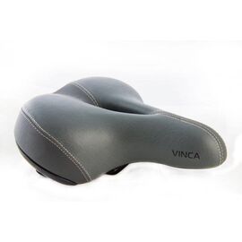 Седло велосипедное Vinca Sport, комфортное, 238х205мм, серое, VS 8015 Mercury, изображение  - НаВелосипеде.рф