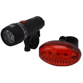 Комплект фонарь+мигалка EASTPOWER, по 5 диодов, черный, материал ABS, 3 режима, EBL030, изображение  - НаВелосипеде.рф