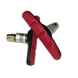 Колодки тормозные ALHONGA HJ-600.12T3G2 для V-brake резьбовые, 70мм, красно-чёрные, HJ-600.12T3G2, изображение  - НаВелосипеде.рф