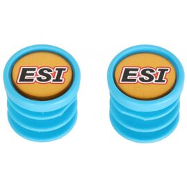 Заглушки руля ESI Logo, пластик, голубой, BP1AQ, изображение  - НаВелосипеде.рф