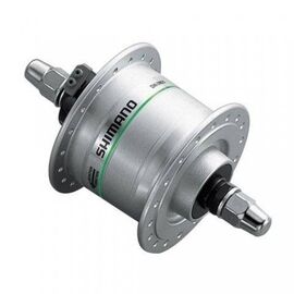 Велосипедная динамовтулка SHIMANO 2N35, 36 отверстия, 6V-2.4W, под гайки, серебристый, EDH2N35DS, изображение  - НаВелосипеде.рф