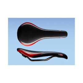 Седло велосипедное VELO VL-1485, спорт, 282х127мм, облегченное, черно-красное, 6-141485, изображение  - НаВелосипеде.рф