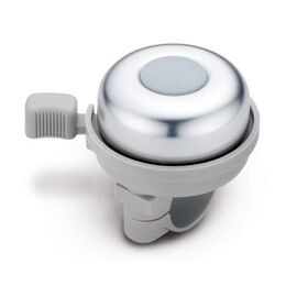 Звонок велосипедный TBS, диаметр 45мм, алюминий/пластик, серебристый с серым, YWS-612A, изображение  - НаВелосипеде.рф