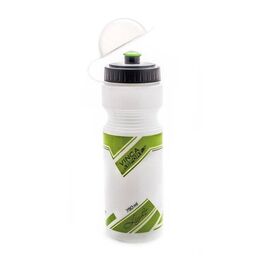 Фляга велосипедная Vinca Sport с защитой от пыли 750мл,белая, рис.- зеленый,инд.уп. Vinca sport  VSB 21-2 green, изображение  - НаВелосипеде.рф