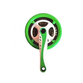 Система шатунов велосипедная Vinca Sport 24/34/42T, длина шатуна 170мм, под квадрат, 9/16", сталь, CW 12 white/green, изображение  - НаВелосипеде.рф