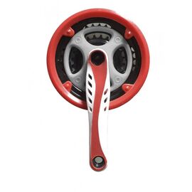 Система шатунов велосипедная Vinca Sport 24/34/42T, длина шатуна 170мм, под квадрат, 9/16", сталь, CW 12 white/red, изображение  - НаВелосипеде.рф