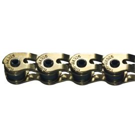 Цепь для велосипеда с замком CLARK`S CL918-TP HALF LINK, 1 скорость, BMX, 102 звена, белая, 3-143, изображение  - НаВелосипеде.рф