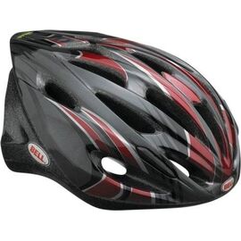 Велошлем Bell SOLAR red stripe blast, черный/красный, BE2037538, Вариант 00-00019796: Размер: U (54-61 см), изображение  - НаВелосипеде.рф
