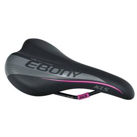Велоседло KELLYS KLS EBONY 255x153мм, технология Zone Cut, черное с розовым Saddle KLS EBONY,black, изображение  - НаВелосипеде.рф