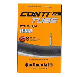 Камера для велосипеда Continental MTB 29" Light, 47-662 / 62-662, S60, спортниппель, 0182201, изображение  - НаВелосипеде.рф