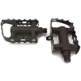 Педали TBS KP-947A/S, МТВ, пластик/сталь, 9/16", с подшипниками, 99х61мм, чёрные, KP-947A/S, изображение  - НаВелосипеде.рф