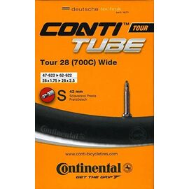 Камера велосипедная Continental Tour 28" Wide, 47-622 / 62-622, S42, спортниппель, 0182161, изображение  - НаВелосипеде.рф