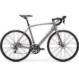 Шоссейный велосипед Merida Ride Disc 100 2017, Вариант УТ-00037522: Рама: L 56 (Рост: 175 - 180 cm), Цвет: серо-оранжевый , изображение  - НаВелосипеде.рф
