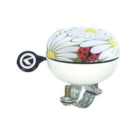 Звонок KELLYS Bell 60, 60мм, сталь, "белые цветы", Bell Bell 60 White Flowers, изображение  - НаВелосипеде.рф
